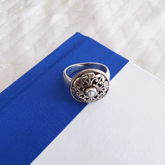 Sundance Jewelry Sterling Silver Filigree And Saltwater Pearl Ring